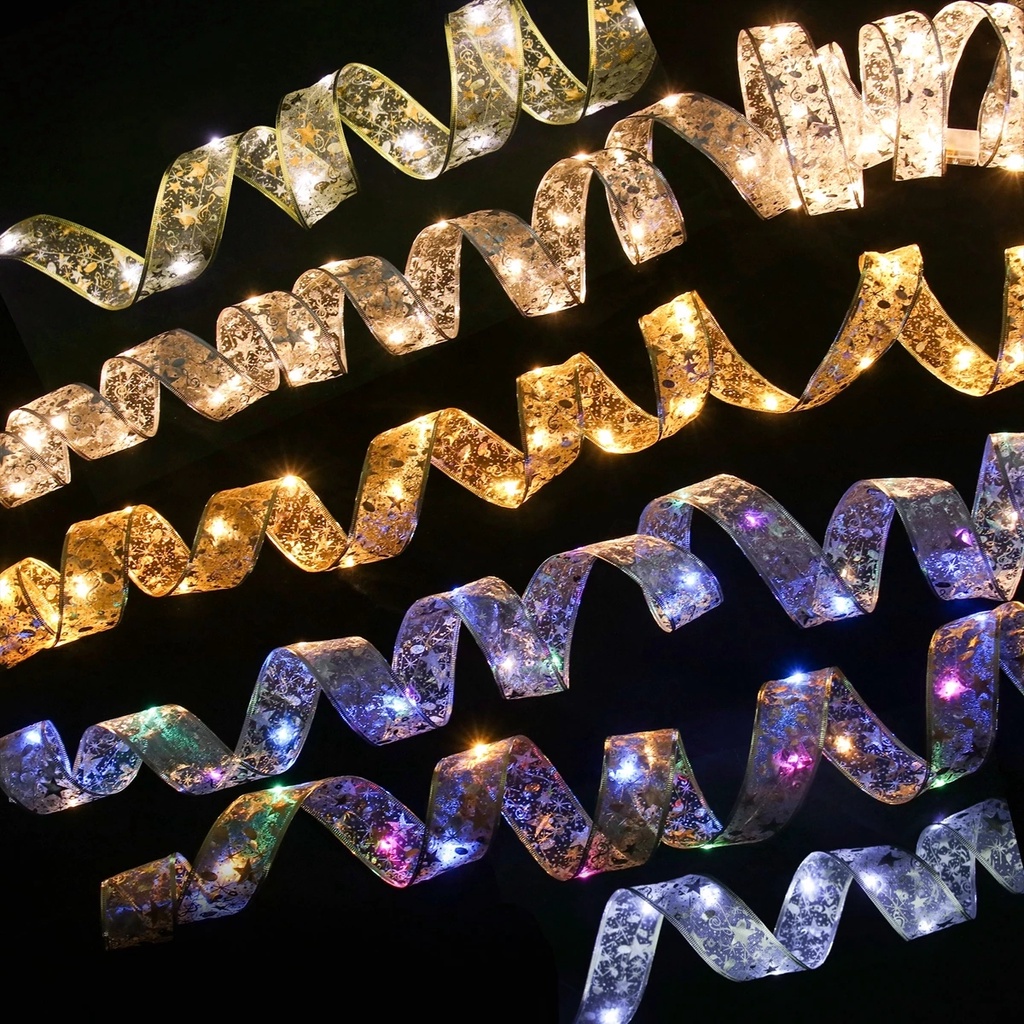 1m / 2M Dây Đèn LED Hình Nơ Trang Trí Giáng Sinh Năm Mới 2022