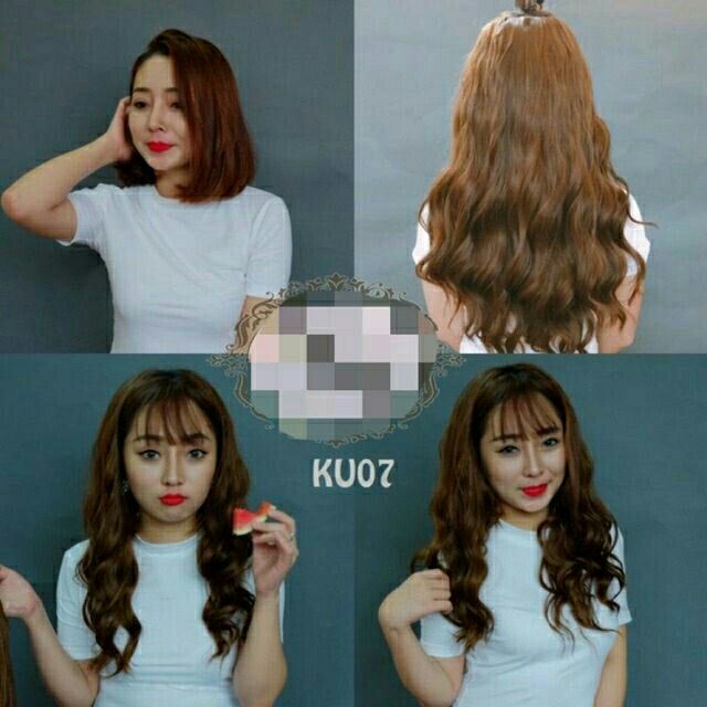 Tóc kẹp chữ U xù sóng