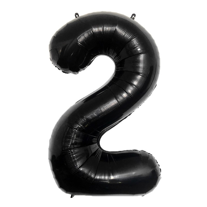 Bong bóng lá nhôm 40 32 16 inch hình chữ số màu đen dùng trang trí bữa tiệc sinh nhật