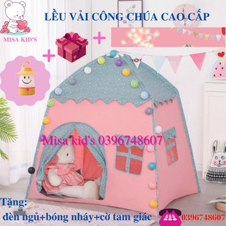 (QUÀ TẶNG)Lều công chúa cho bé gái, lều hoàng tử cho bé trai bằng vải line cao cấp