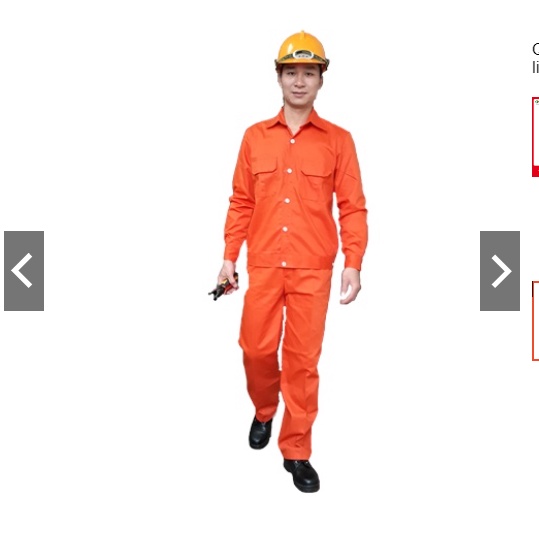 Quần áo bảo hộ lao động - Bộ quần áo cam điện lực - vải kaki 21