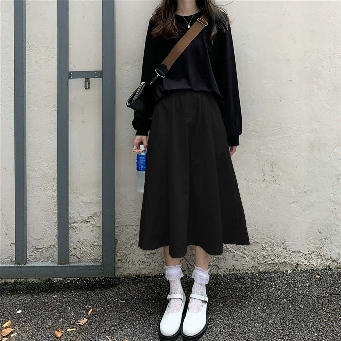 Chân Váy Lưng Cao Phong Cách Thời Trang Nhật Bản