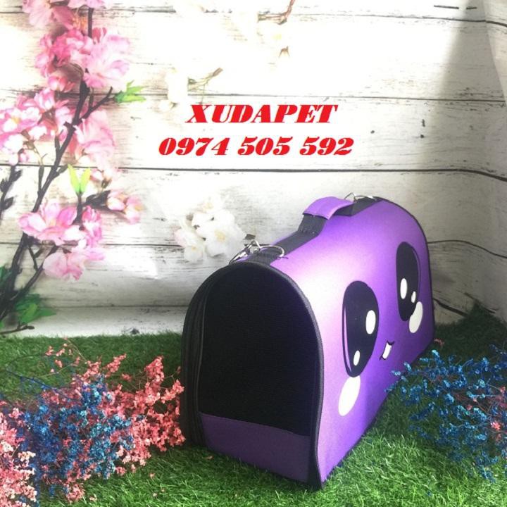 Túi xách vận chuyển dành chó mèo siêu thời trang hình đôi mắt màu tím Xudapet – TXMT11002