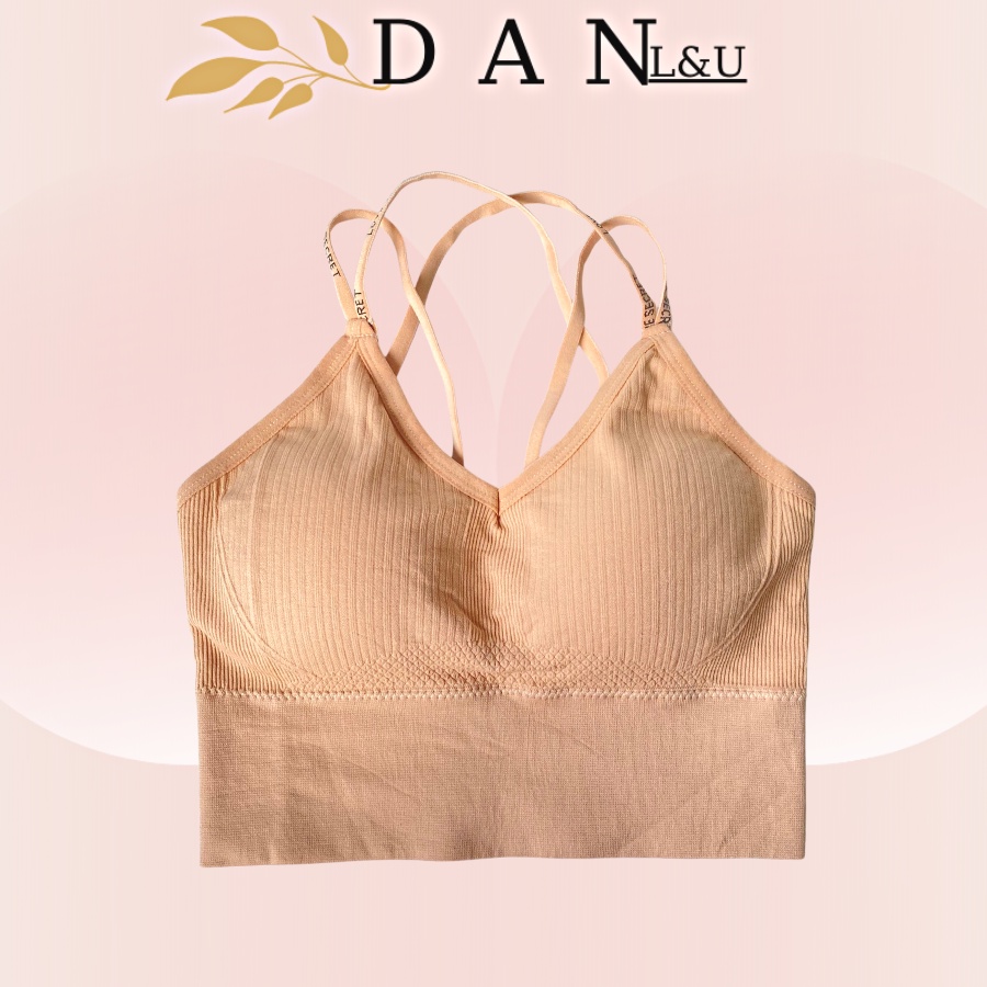 Áo Lót Ngực Đệm Mút Cotton Dày Dặn Co Dãn Thoải Mái Phối Đan Dây Cực Xinh DAN L&amp;U 8922