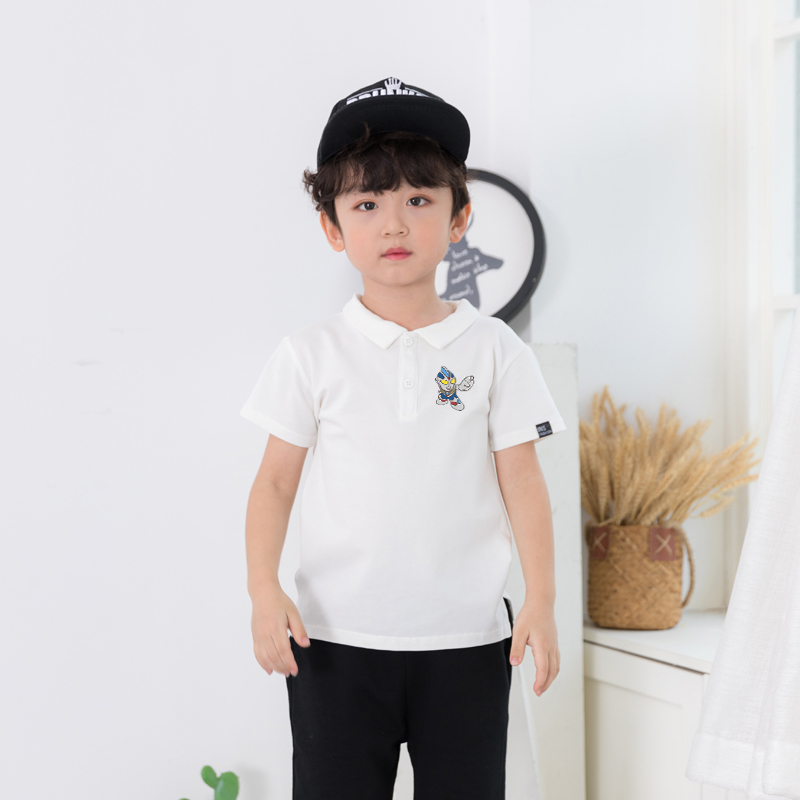 Áo Thun Polo Tay Ngắn In Chữ Ultraman 5 Màu 100% Cotton Cho Bé