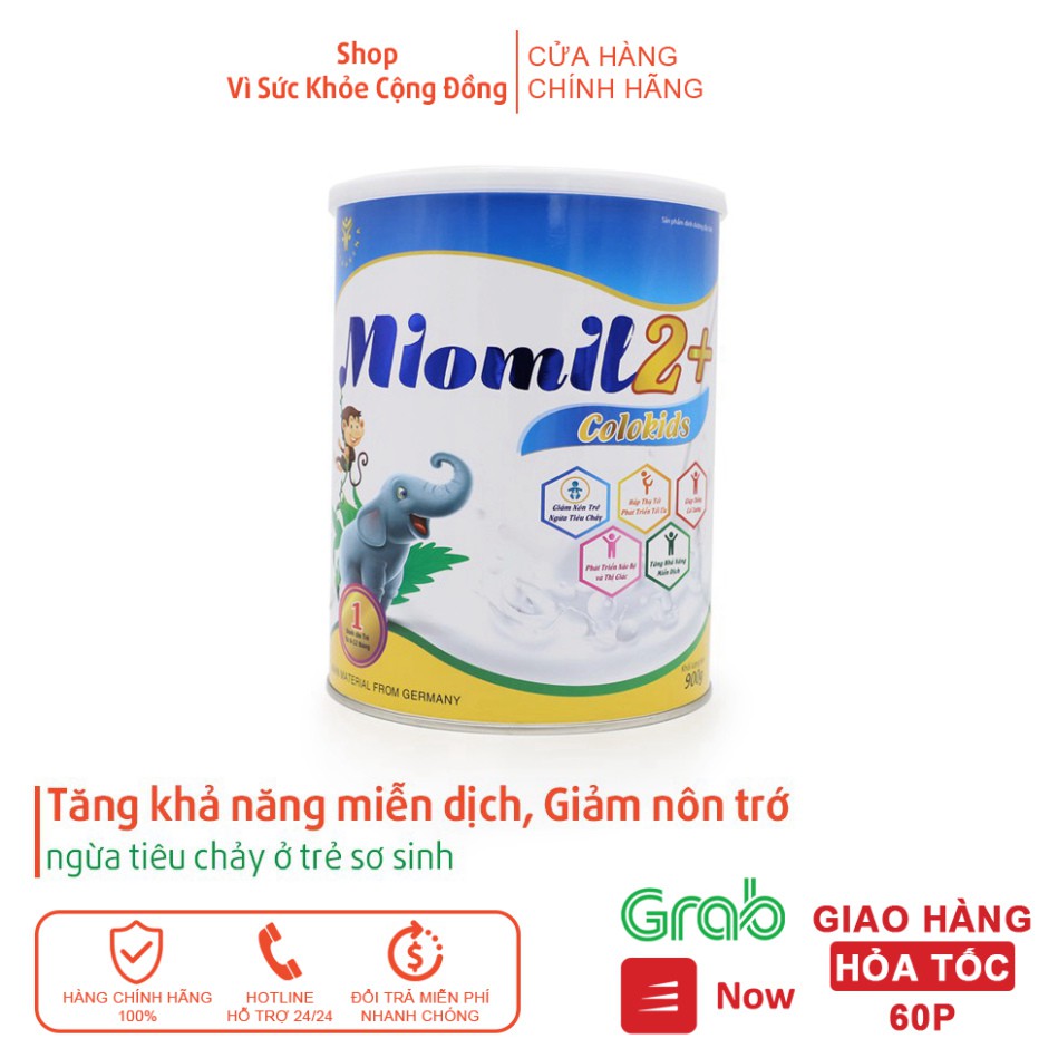 Sữa Miomil Colokids - Tăng khả năng miễn dịch, Giảm nôn trớ, ngừa tiêu chảy ở trẻ sơ sinh (Hộp 900g) ⚡️VSKCD