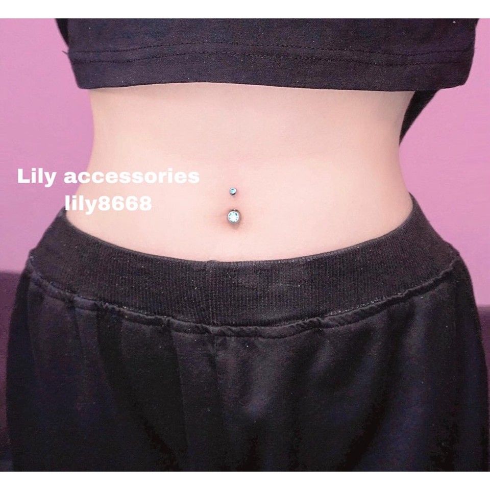 BELLY RING khuyên titan rốn kim nhiều màu không gỉ không đen không dị ứng