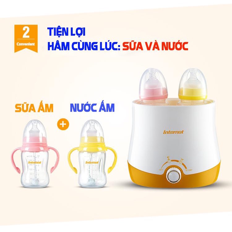 Máy hâm sữa và tiệt trùng đôi INTERNAT