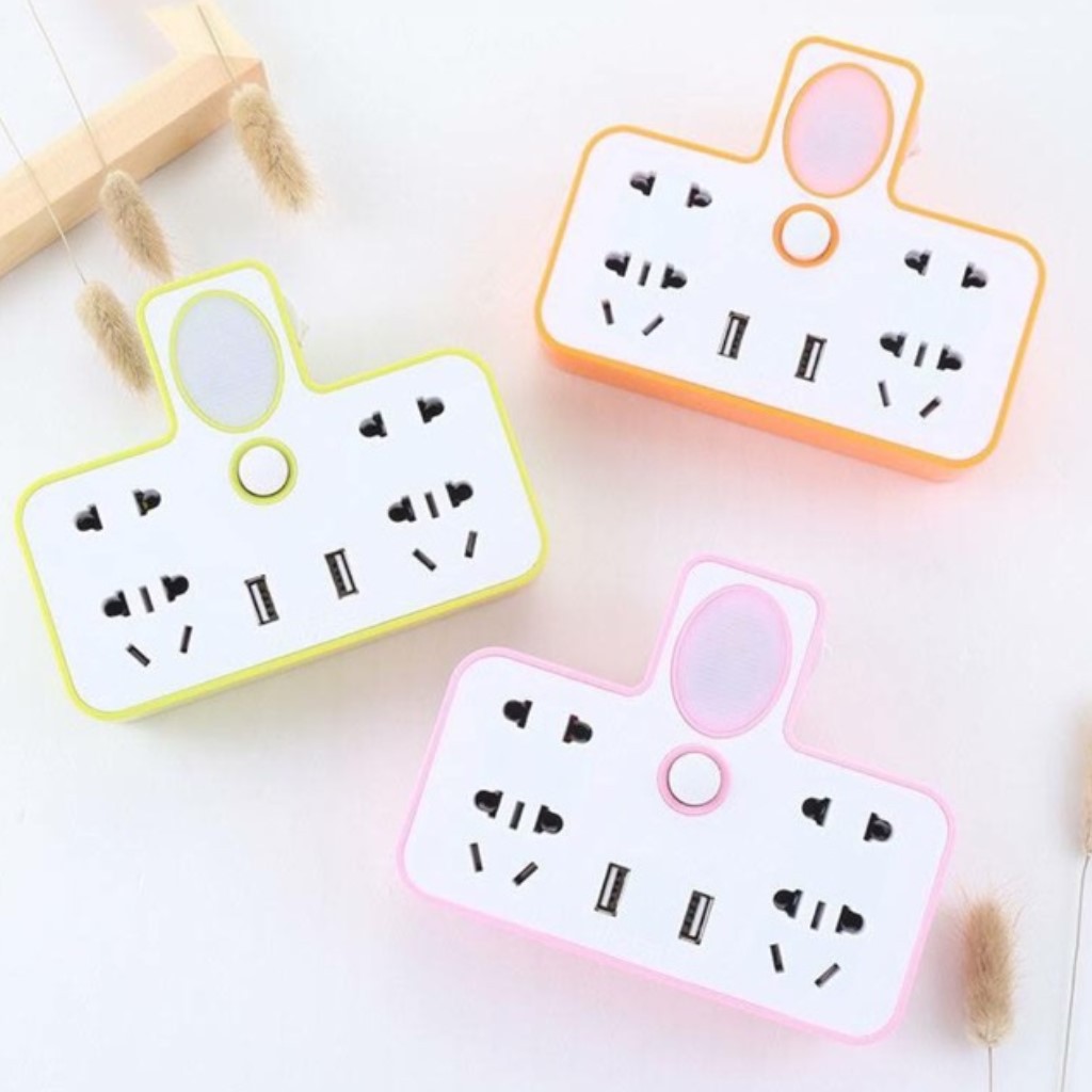 BỘ CHIA Ổ ĐIỆN 2 CỔNG USB CÓ ĐÈN (HỘP CARTON)
