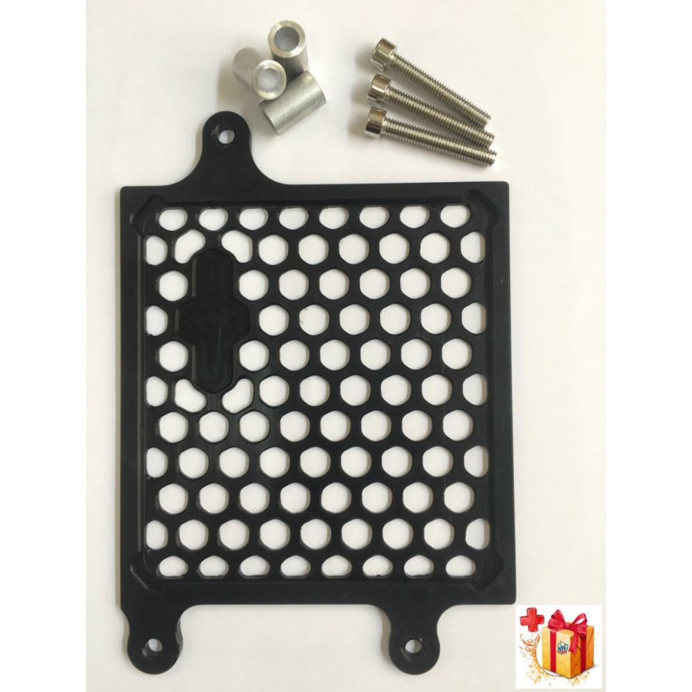 Che két nước Vario / AB / Click (tặng kèm bộ canh ốc vít) nhôm cnc dày cứng cáp, 4 góc móc rãnh, kiểu dáng tổ ong QU17