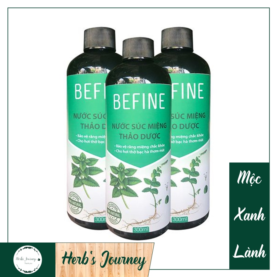 Nước súc miệng Trầu không - Hương Bạc hà 300 ml - Công ty cổ phần BEFINE - giảm hôi miệng, giảm viêm lợi