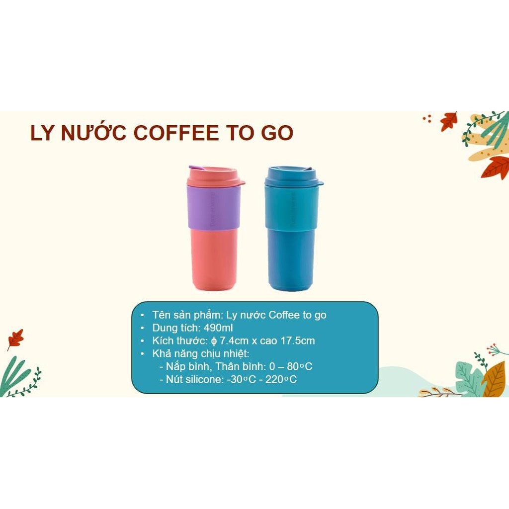 Ly Coffee To Go 490ML Tupperware TẶNG Quai Xách