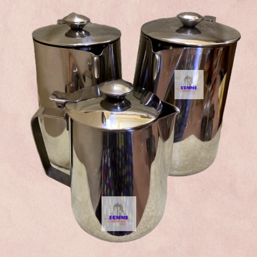 Ca Đánh Sữa Inox 304 Có Nắp 350ml 600ml 1L 1L5 2L.Ca Đựng Nước Có Nắp Ca Trà Đá Inox Pha Chế - Dụng Cụ Pha Chế