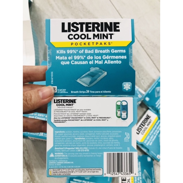 NGẬM THƠM MIỆNG LISTERINE COOL MINT 24 MIẾNG CỦA MỸ