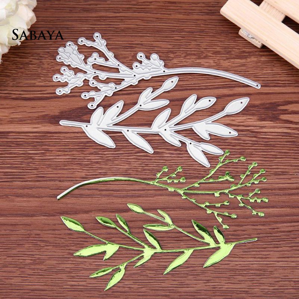 Khuôn Cắt Giấy Làm Từ Kim Loại Hình Cành Cây Dùng Trang Trí Sổ Tay