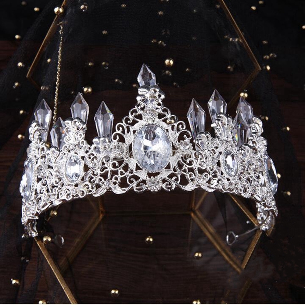 Vương Miện Cài Tóc Đính Đá Lấp Lánh Phụ Kiện Cho Cô Dâu