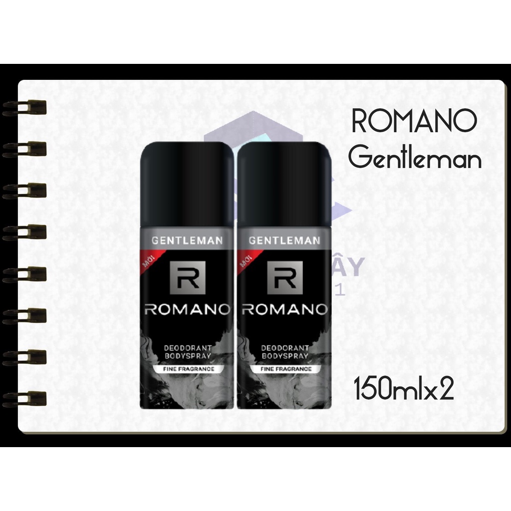 COMBO XỊT KHỬ MÙI ROMANO GENTLEMAN 150ML