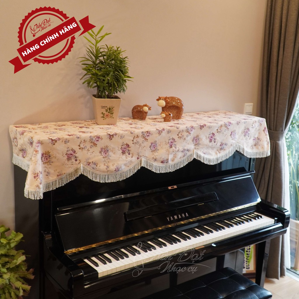 Khăn Phủ Đàn Piano Họa Tiết Hoa Hồng Kèm Rua Sang Trọng KU-04