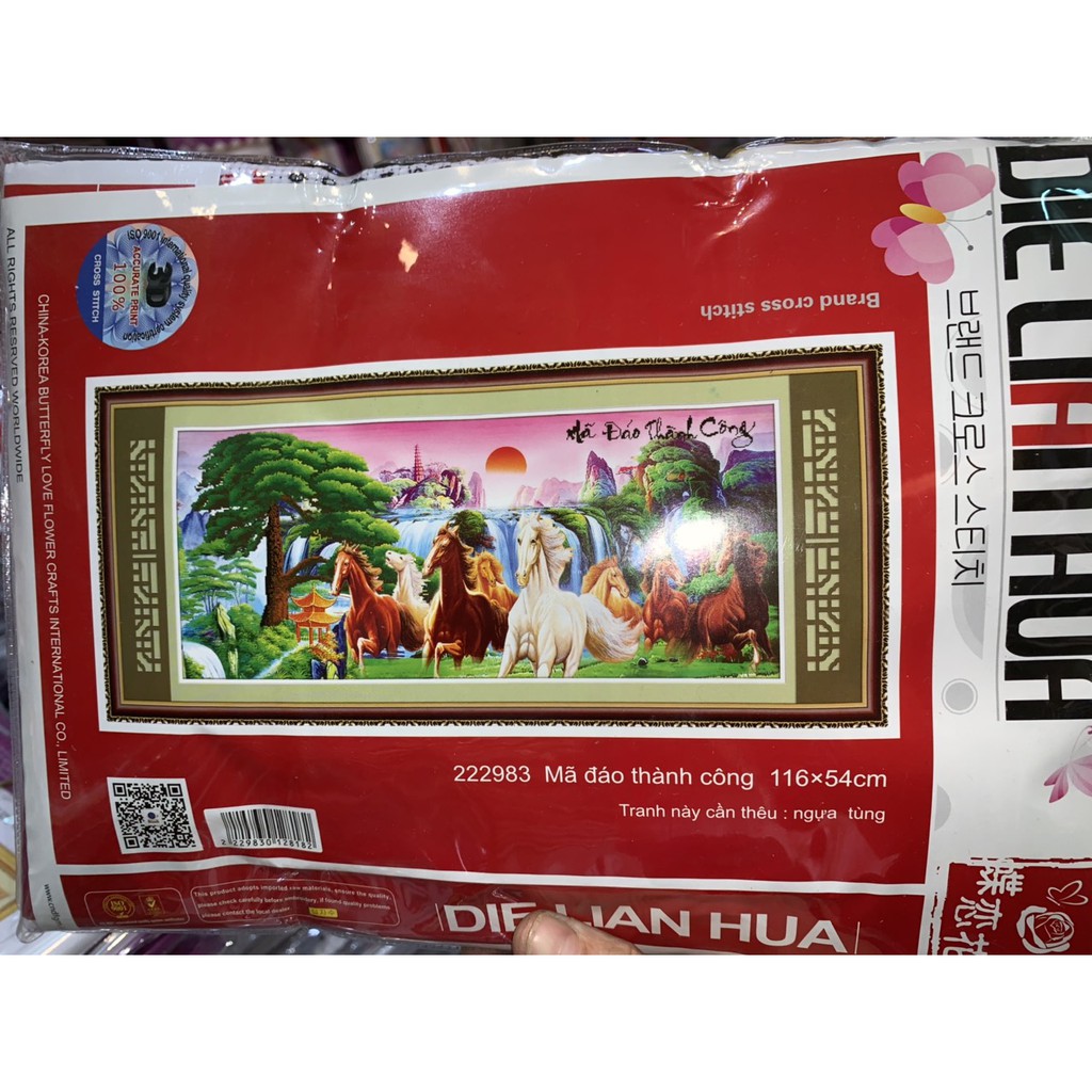 tranh chưa thêu bát mã 222983