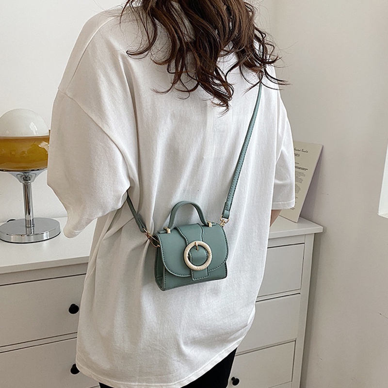 Túi Đeo Chéo Hình Vuông Màu Sắc Đơn Giản Dễ Phối Đồ Phong Cách Hàn Quốc Thời Trang Cho Nữ