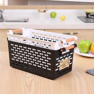 GIỎ ĐỰNG ĐỒ MINI QUAI GỖ TRÚC SIÊU CUTE