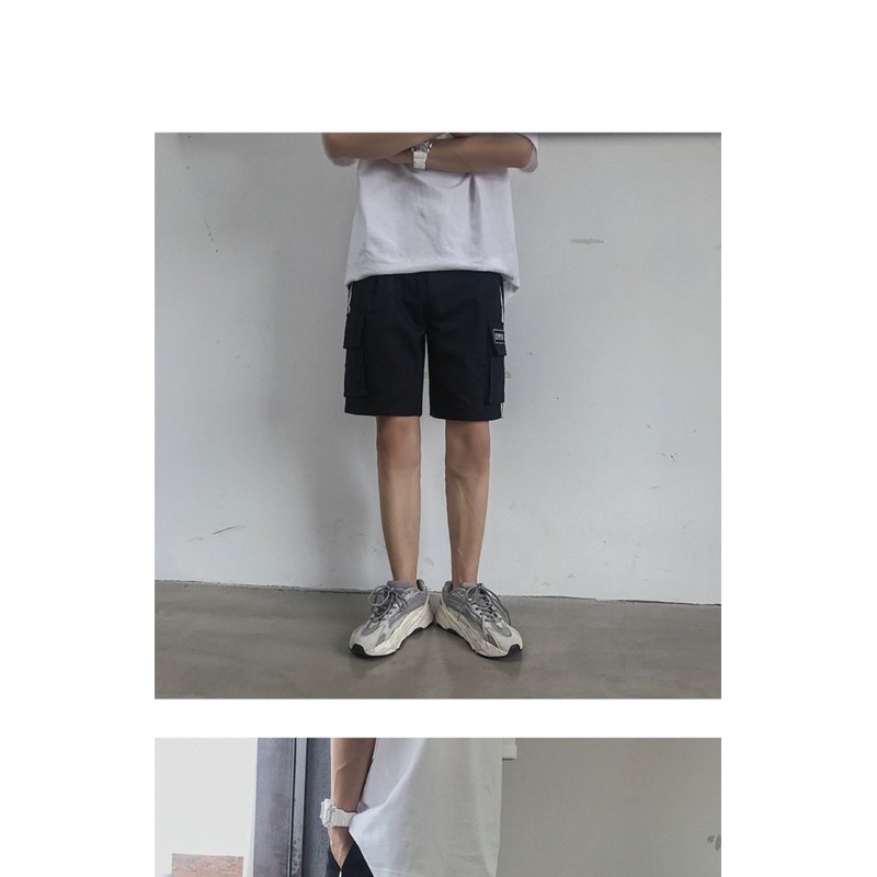 Quần short kaki unisex thêu form chuẩn