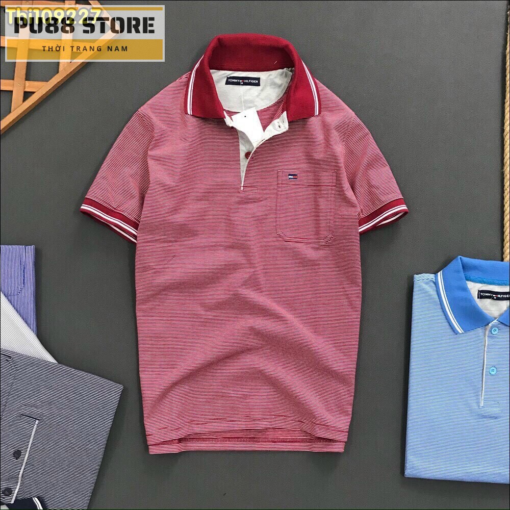 [Mã SRBACK010912 hoàn 20K xu đơn 50K] Áo Polo Nam PL05AH Áo Phông Nam Có Cổ, Sọc Ngang Cotton Cao Cấp Có Túi Thanh Lịch | BigBuy360 - bigbuy360.vn