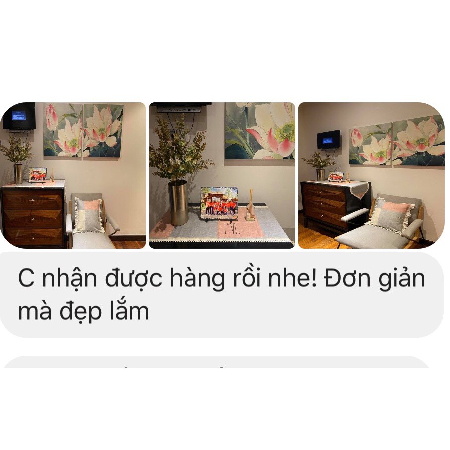 Khăn trải bàn đẹp Landecor mẫu ô vuông lớn hồng, xám,be trang nhã (khổ 2,4 m)-TB506