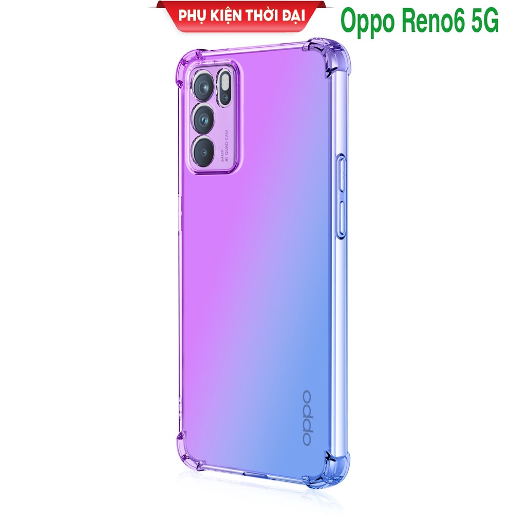 Ốp lưng Oppo Reno 6 5G dẻo đa sắc lồi 4 góc chống sốc thời trang bảo vệ toàn diện