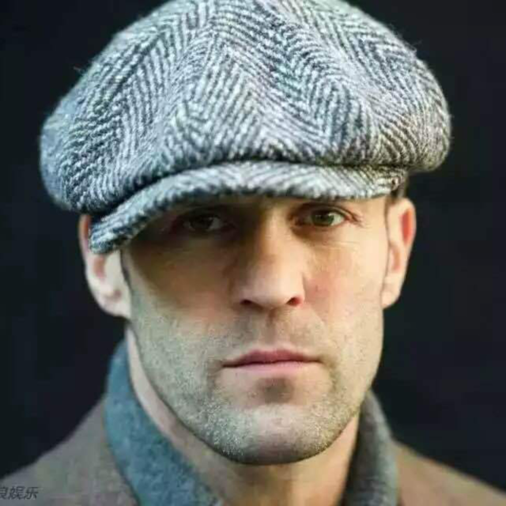 KORYES Herringbone Bakerboy Hat Shelby Hat Newsboy Hat Wool Blend Peaky Blinders Painter Hat Men Flat Cap/Multicolor