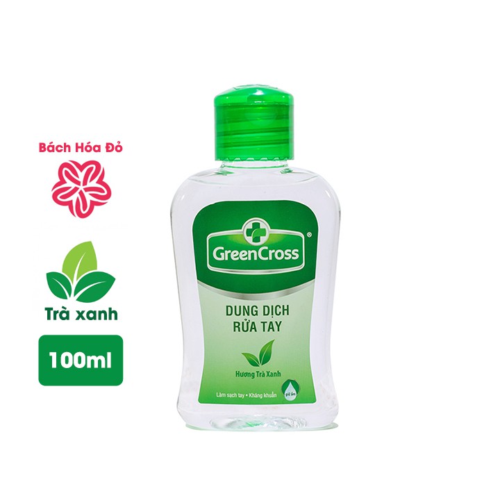 Dung dịch rửa tay khô Green Cross dung tích 100ml/chai-Hương Trà Xanh