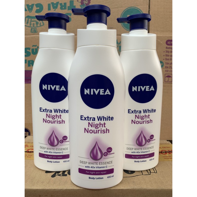 Sữa Dưỡng Thể Trắng Da Nivea Ban Đêm 400ml(Mầu Tím)