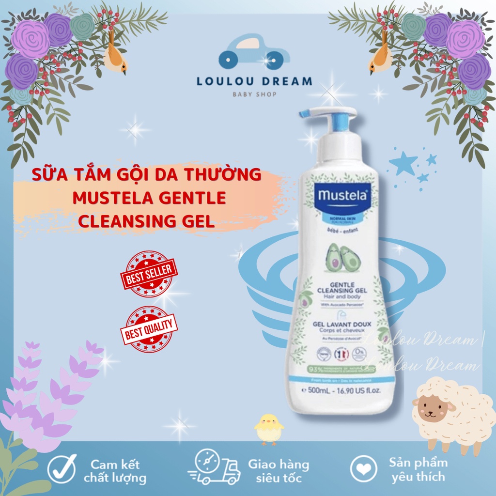 Sữa tắm gội Mustela da thường / da nhạy cảm - Mustela Cleansing Gel cho bé từ sơ sinh 500ml