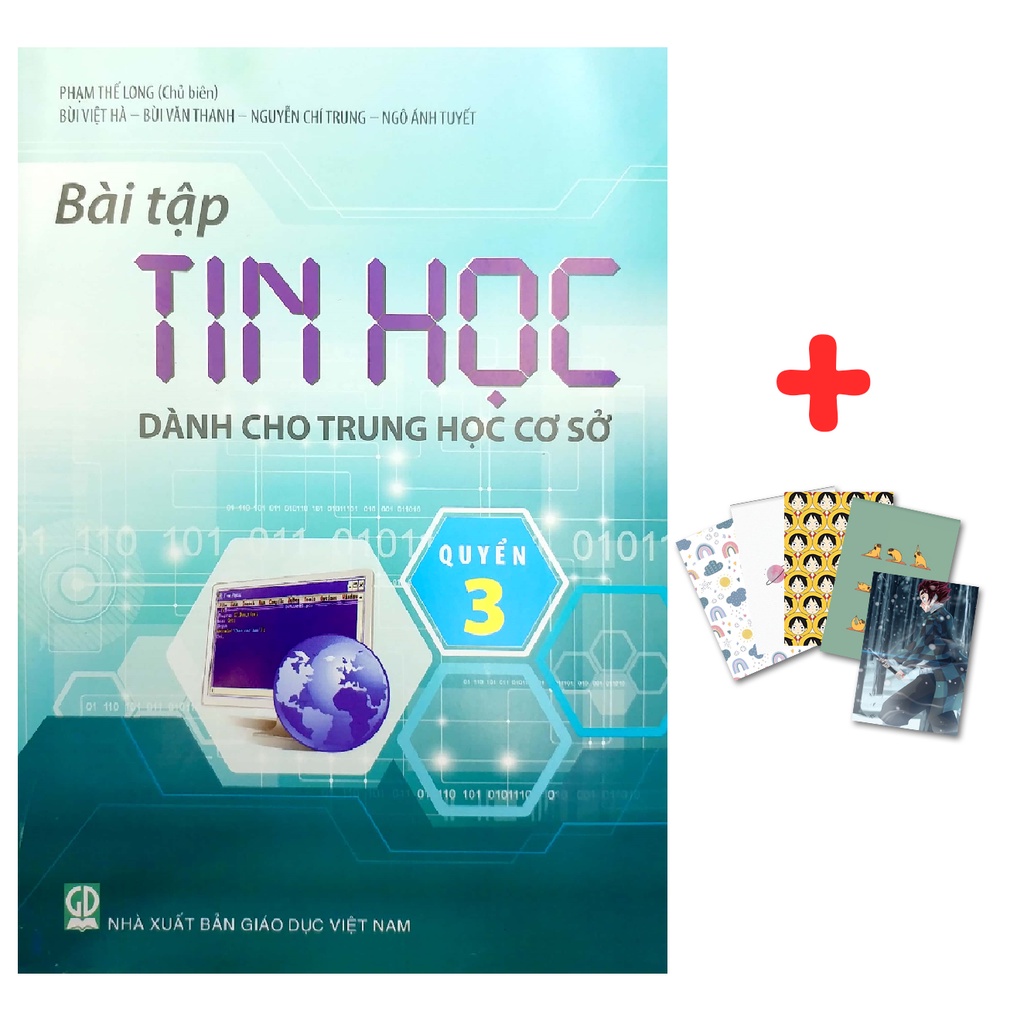 Sách - Bài tập tin học dành cho trung học cơ sở quyển 3 kèm 5 cuốn vở kẻ ngang B5 70gms 80 trang