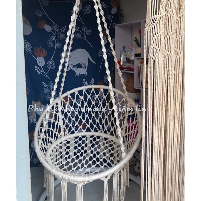 Võng, xích đu treo trần decor phòng ngủ, decor ban công macrame