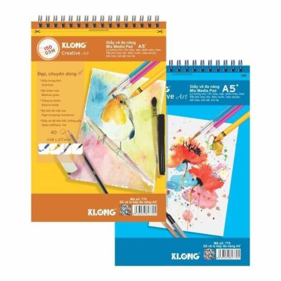 Sổ vẽ KLONG lò xo kép đa năng Creative Art A5 - 150 GSM - 40 tờ; MS: 770