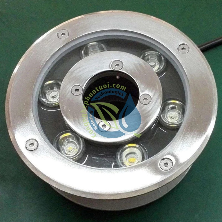 Đèn LED âm nước đổi màu dạng bánh xe 6W