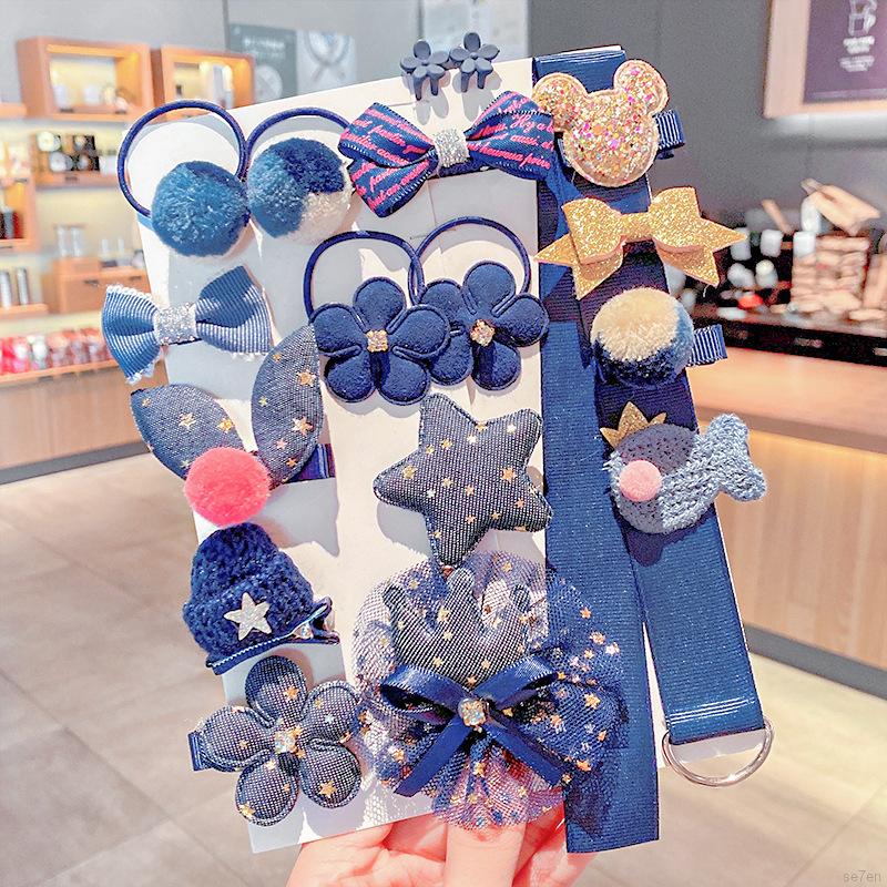 Set 18 Kẹp Nơ Dễ Thương Cho Bé Gái 1-4 Tuổi Se7En