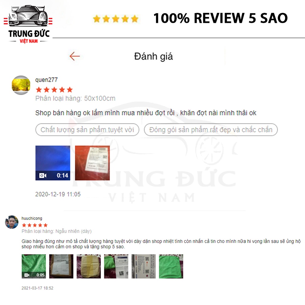 Khăn lau đa năng TRUNGDUCVN sợi microfiber mềm mịn siêu thấm hút lau bếp lau tủ khăn lau xe hơi (giao màu ngẫu nhiên)