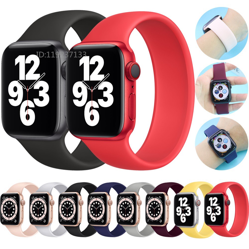 Dây Đeo Đồng Hồ Bằng Silicon Mềm Co Giãn Cho Apple Watch 41/40/38mm 45/44/42mm Series 7/SE/6/5/4/3/2/1