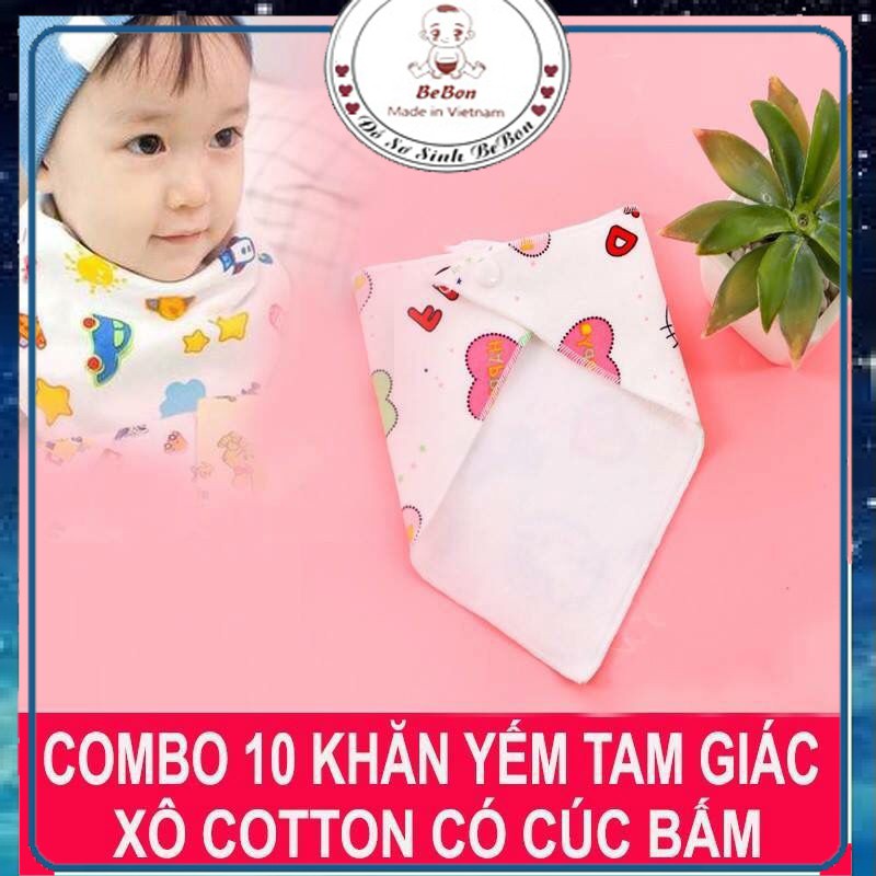 Khăn Yếm Cho Bé [combo 5 khăn]  - khăn yếm tam giác cho trẻ sơ sinh