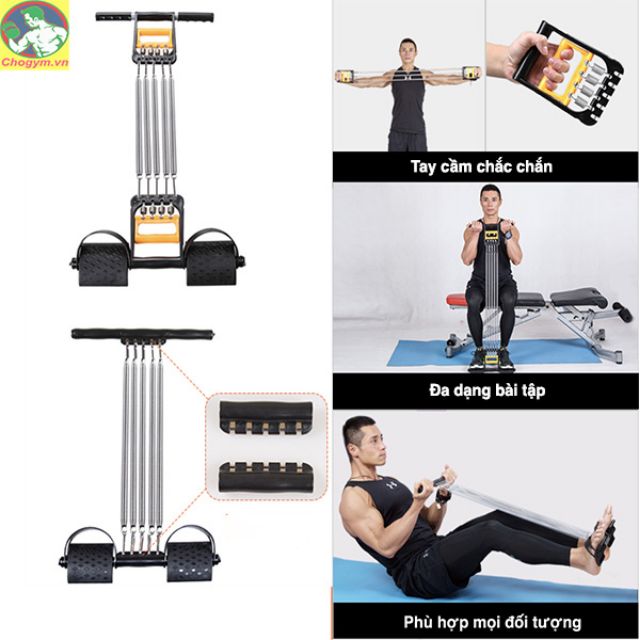 Dây kéo tập gym đa năng 5 lò xo tiện lợi tập cơ tay cơ chân bụng đùi-giadunghn1