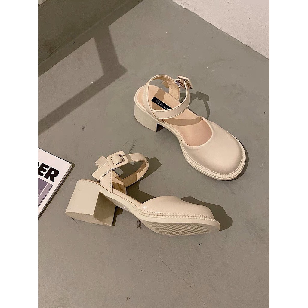 Giày nữ phong cách Ulzzang- Order Taobao |Giày nữ gót vuông 5 cm siêu xinh