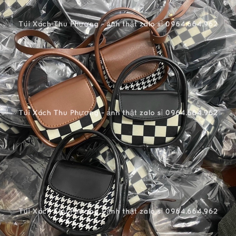 Túi mini hai quai xách kèm dây da đeo chéo siêu xinh phong cách hàn xẻng cho cả mẹ và bé (ảnh thật đầu tiên)