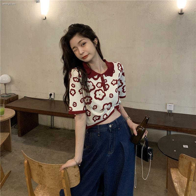 Áo Thun Dệt Kim Cổ Polo Tay Ngắn Phối Màu Sắc Tươi Tắn Thời Trang Mùa Hè Cho Nữ 2021 | BigBuy360 - bigbuy360.vn