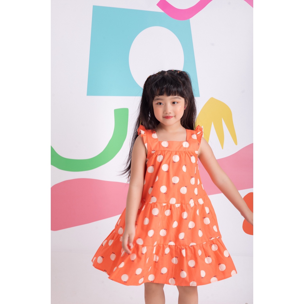 LINDSAY DRESS - Váy quả cam nhiều tầng bé gái