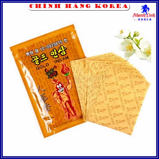 Cao dán hồng sâm Gold Insam vàng đặc biệt, túi 25 miếng - Chăm sóc chấn thương, giảm đau nhức