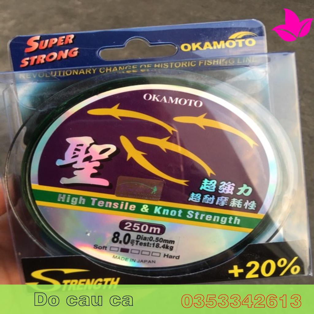 [ sale ] Dây cước câu cá Okamoto (cước thánh/ 4 con cá) 250m - chính hãng [ rẻ vô địch ] hàng chuẩn