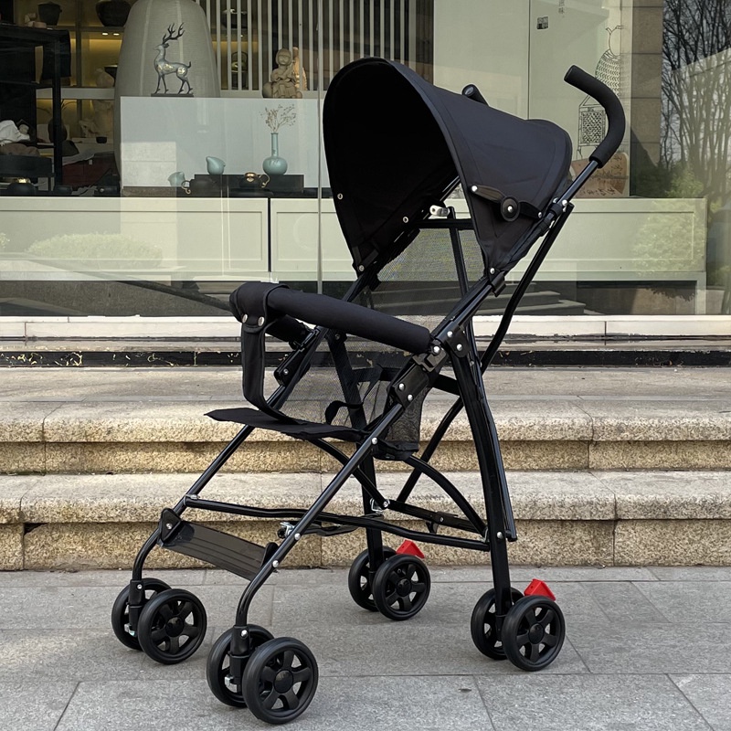 【Baby play】Xe đẩy trẻ em, tay vịn có thể gấp gọn nhẹ, lưới gạc có thể tháo rời, có thể đi xe với ô, giảm sóc và phanh