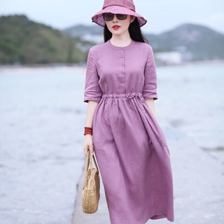 Váy linen Tím siêu xinh